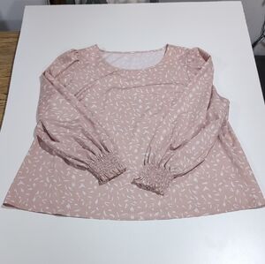 SHEIN 3X Plus Size Blush Pink Ruffle Shoulder Blouse Soft Romantic Boho